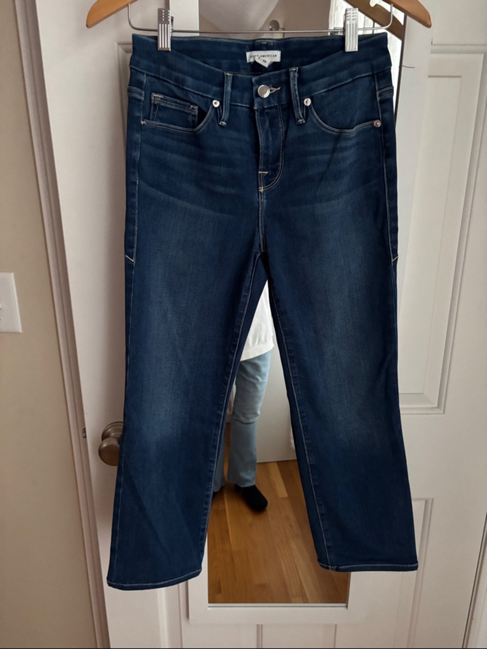 Good American Petite Dark Indigo Straight-Leg Jeans